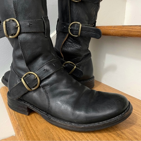 FIORENTINI + BAKER Black Eternity Boots 3 Buckle Artisan Leather Size EU 37 US 7 - Picture 2 of 16